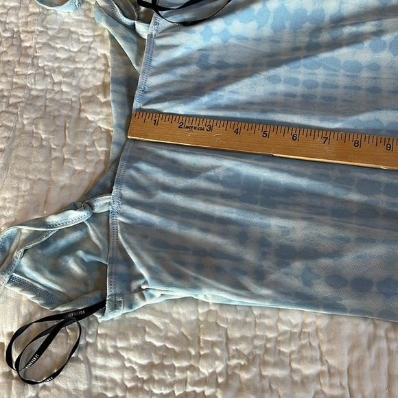 Forever 21 Mini Dress  Blue White Lined Stretch  Tye Dye Pattern - Picture 7 of 8